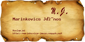 Marinkovics János névjegykártya